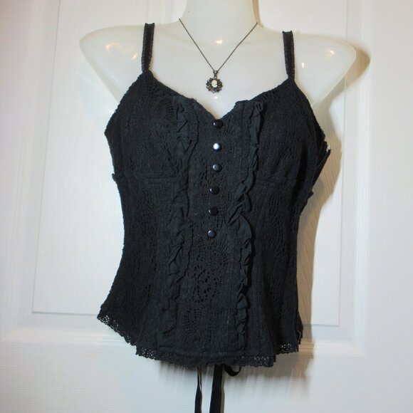 Blacklist Lip Service Lace Crochet Corset Lacing Witchy Goth Rare Top Bustier - Picture 10 of 16